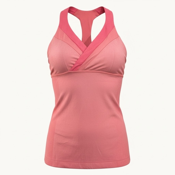 lululemon athletica Tops - Lululemon Vintage Coral Pink Racerback Tank Top Size 6 Built-In Bra